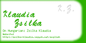 klaudia zsilka business card